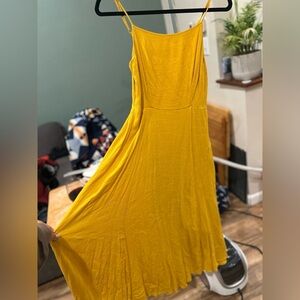 Lulus Gauze texture - Elegant Yellow Spaghetti Strap Dress